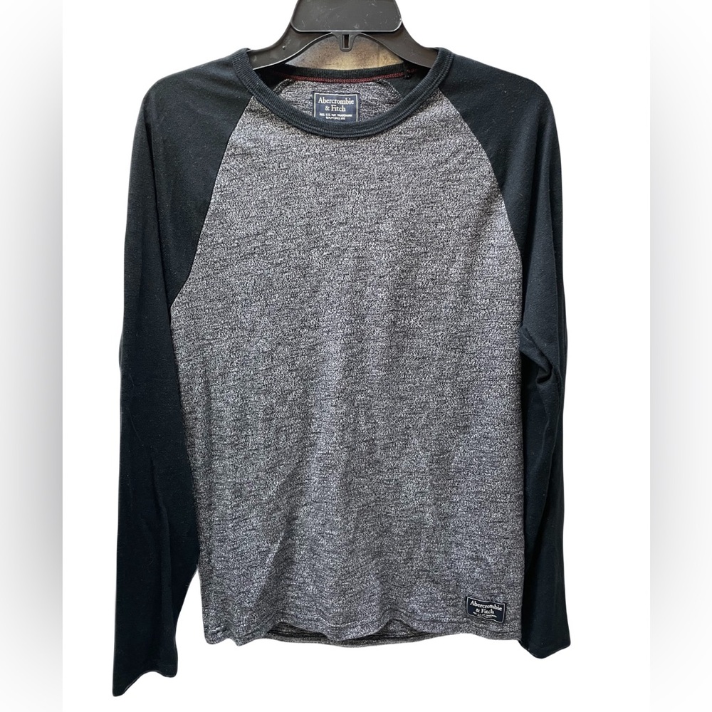 ❤️ ABERCROMBIE & FINCH MENS BLACK BASEBALL SWEATER SIZE SMALL